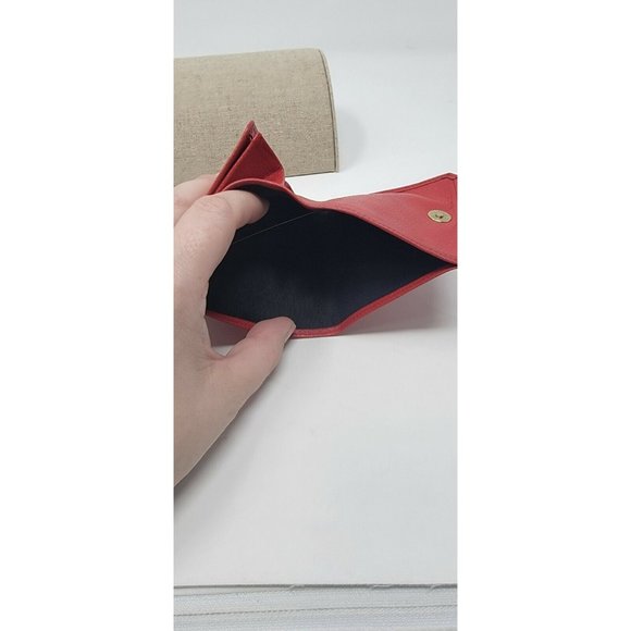 Buxton Bi Fold Wallet Key Wallet and Check Book Cover Cowhide Leather NOS Red - Picture 3 of 8